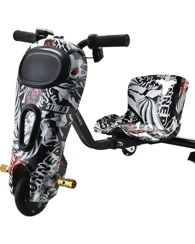 Pibi 6.5-Inch High Speed Drift Scooter with Lights Grey SR2 Age- 4 Years & Above (holds upto 100 Kgs)