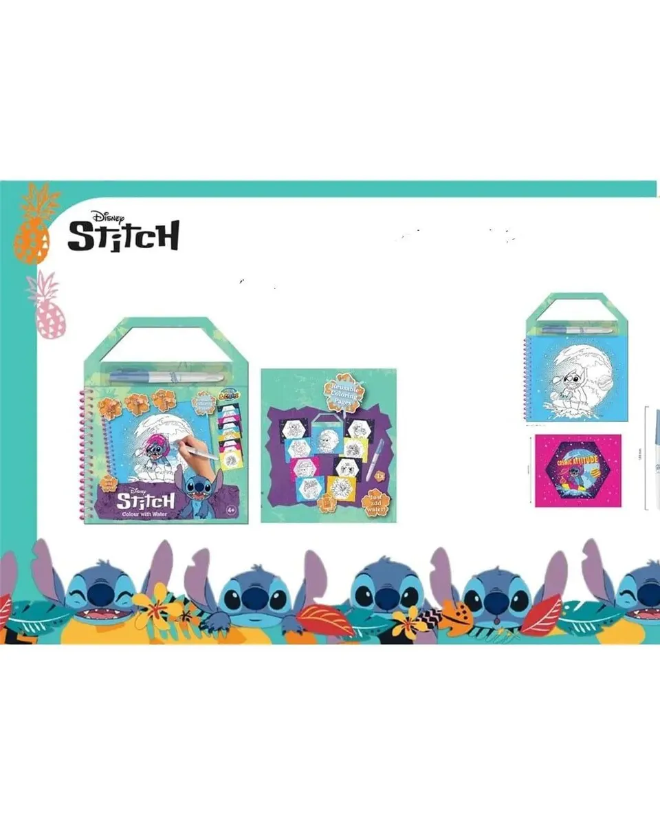 Stitch Coloring Book with Water Paints ST24354 Age- 3 Years & Above