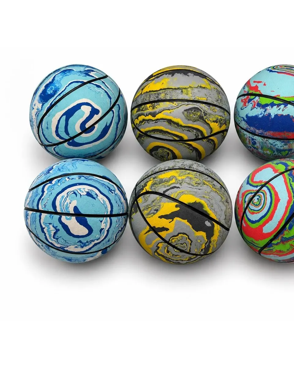 Pibi Marble Design Mini Bouncy Rubber Basketball for Indoor & Outdoor Play Assorted Age- 3 Years & Above