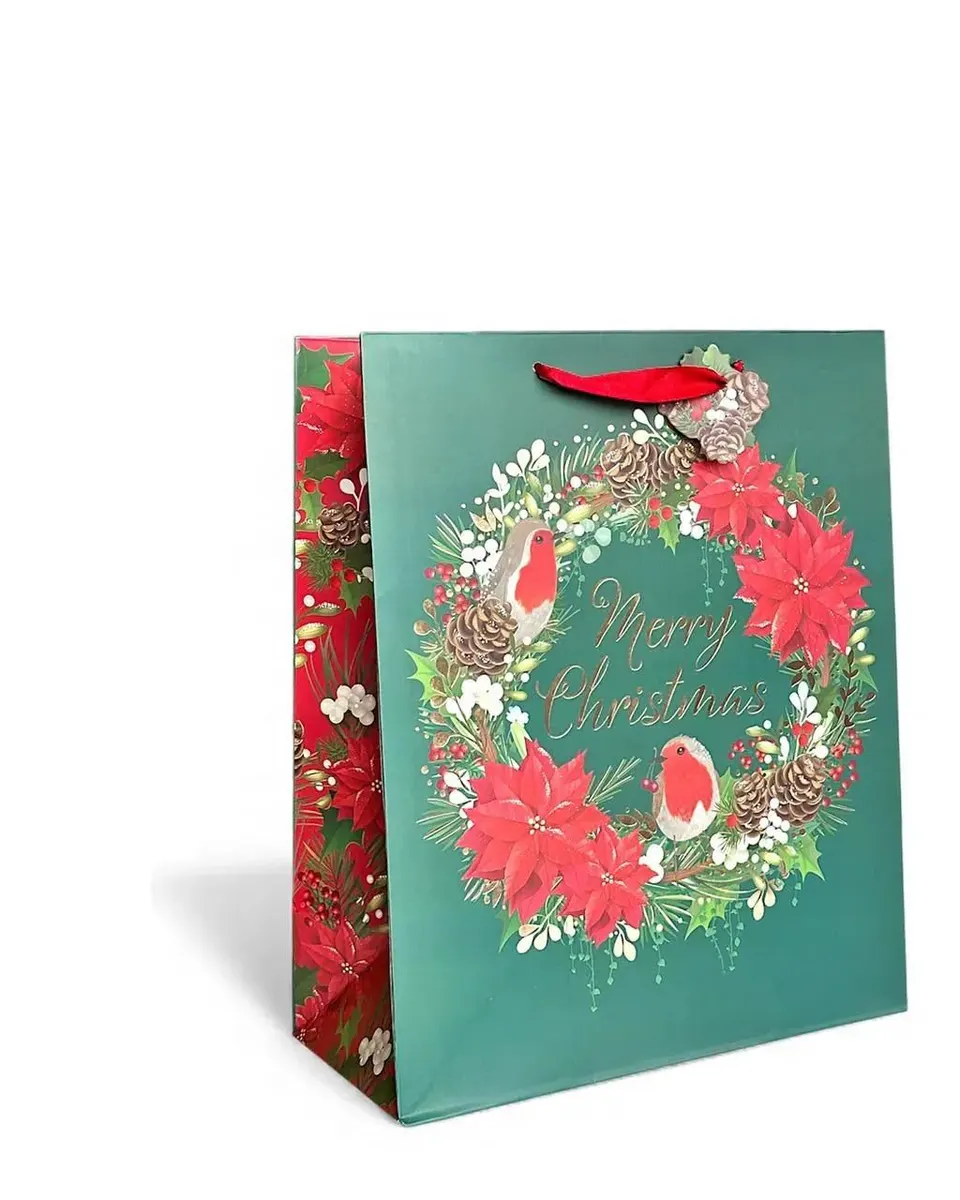 Pibi Joyful Christmas Wreath Gift Bag Large