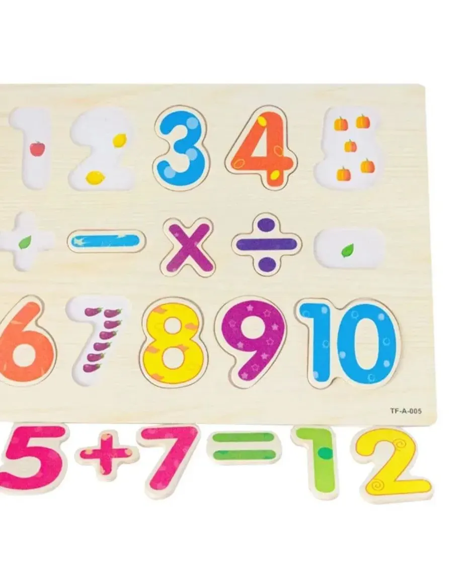 Acool Toys Wooden Numbers Digital Early Education Puzzle Pack of 15 Multicolor Age- 3 Years & Above