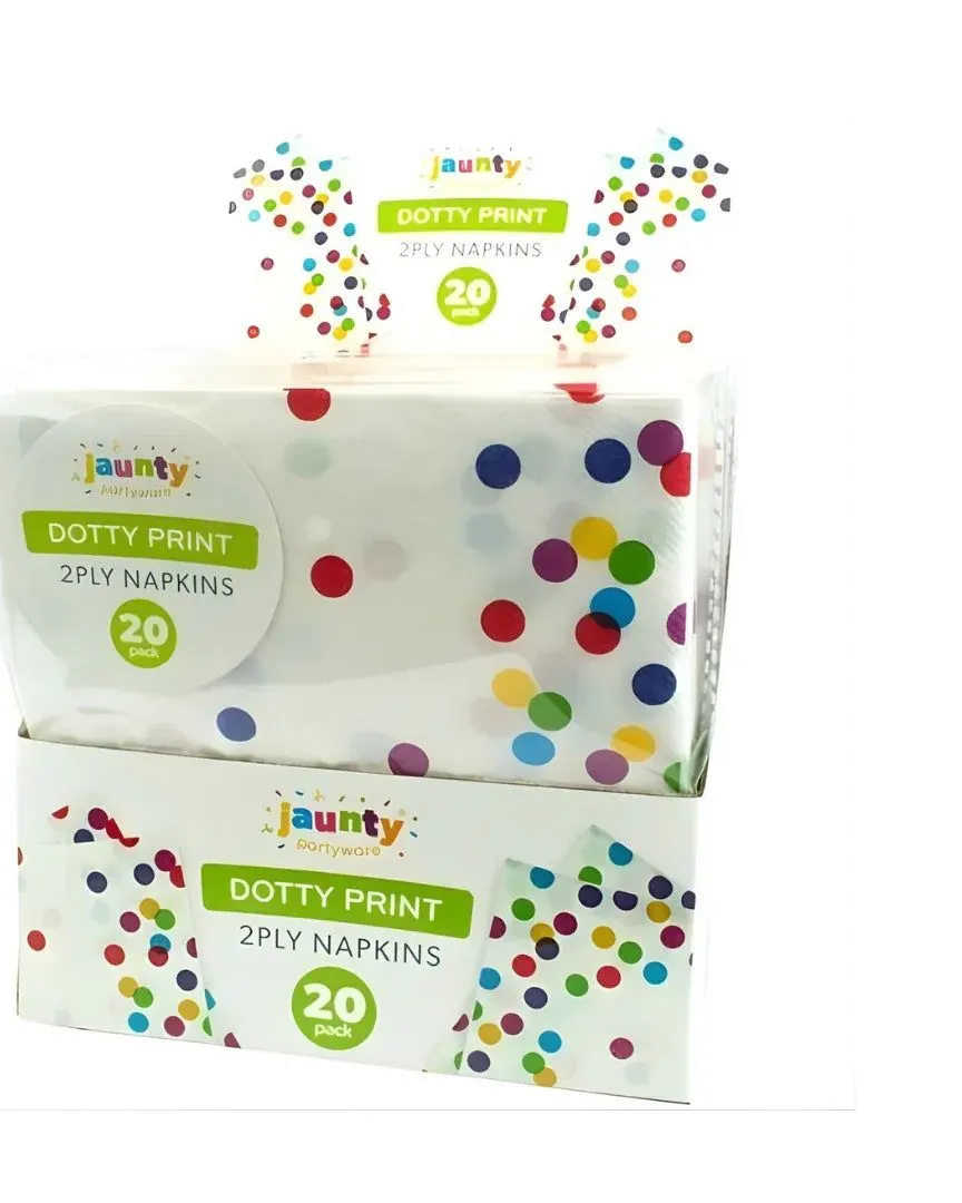 Jaunty 2 Ply Dotty Napkins 33Cm X 33Cm Cdu