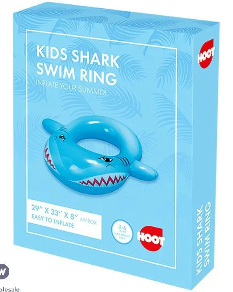 Hoot Inflatable Kids Shark Swim Ring Pool Float -74 x 84 x 20 cm Age- 3 Years to 6 Years (Holds Upto 50 Kg)