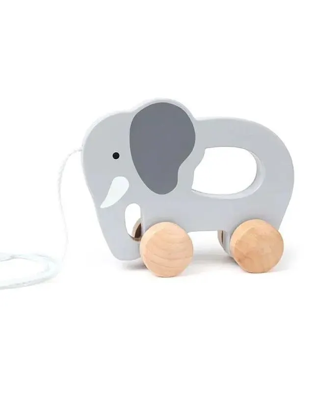 Hape Elephant Themed Push & Pull Along Toy Grey Age- 12 Months & Above