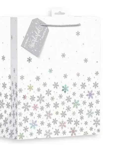 Giftmaker Coloured Ice & Snowflake Gift Bag Large Age- Newborn & Above