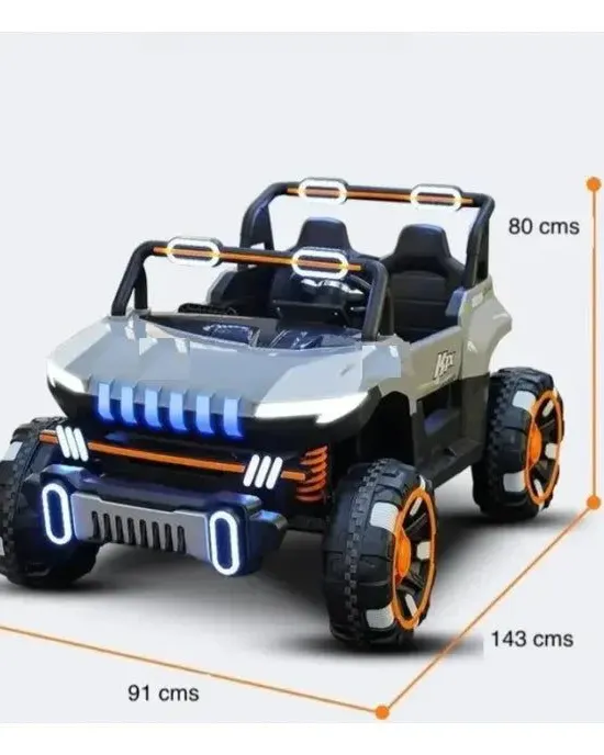 Toyzoona Ride On SUV Car (2 Seater) with Large Tyre 8688 Silver Age- 12 Months & Above