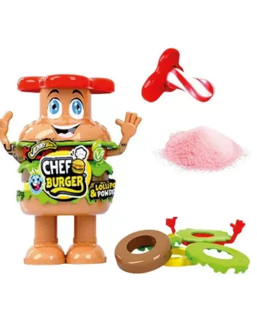 Johnny Bee Candy Chef Burger Lollipop And Powder 20G Age- 3 Years & Above