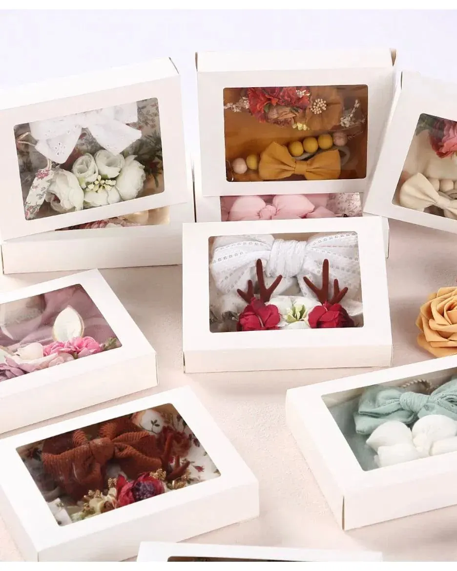 Pibi Infants Gift Set of 4 in a Box (Bib, 2 Bowknot Hairband & Pacifier Clip) Dp059 Assorted Age- Newborn to 12 Months