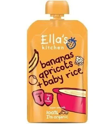 Ella's Kitchen Organic Bananas + Apricots + Baby Rice 120 Grams #EK105 Age- 4 Months & Above