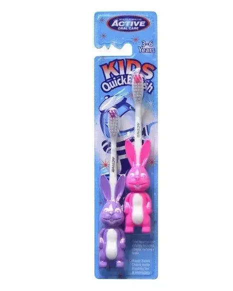 Active Kids Rabbit Kids Oral Care Quickbrush Toothbrush Pack of 2 Age- 3 Years to 6 Years