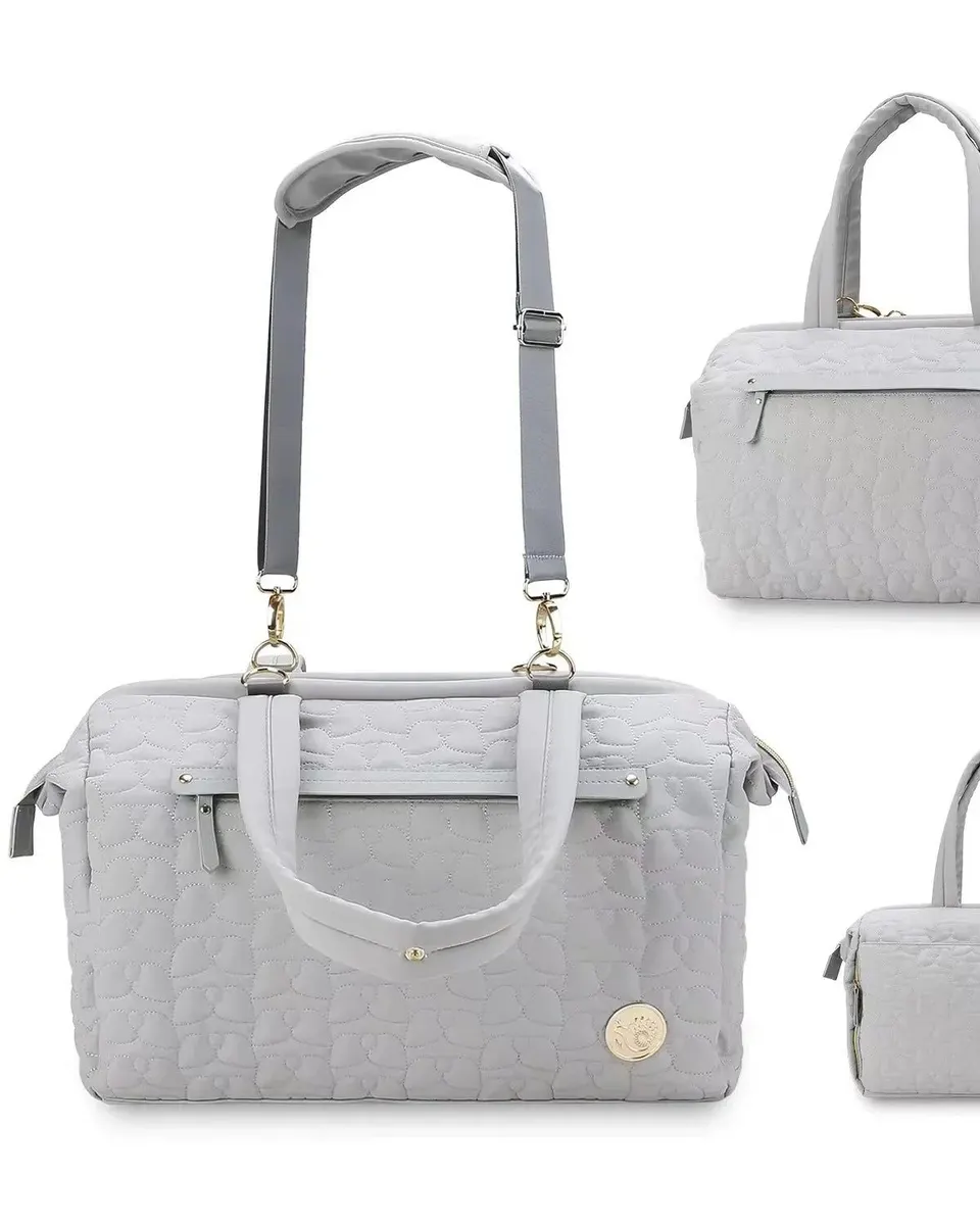 Pibi Diaper Changing Tote Bag with 6 Pockets Grey Age- Newborn & Above