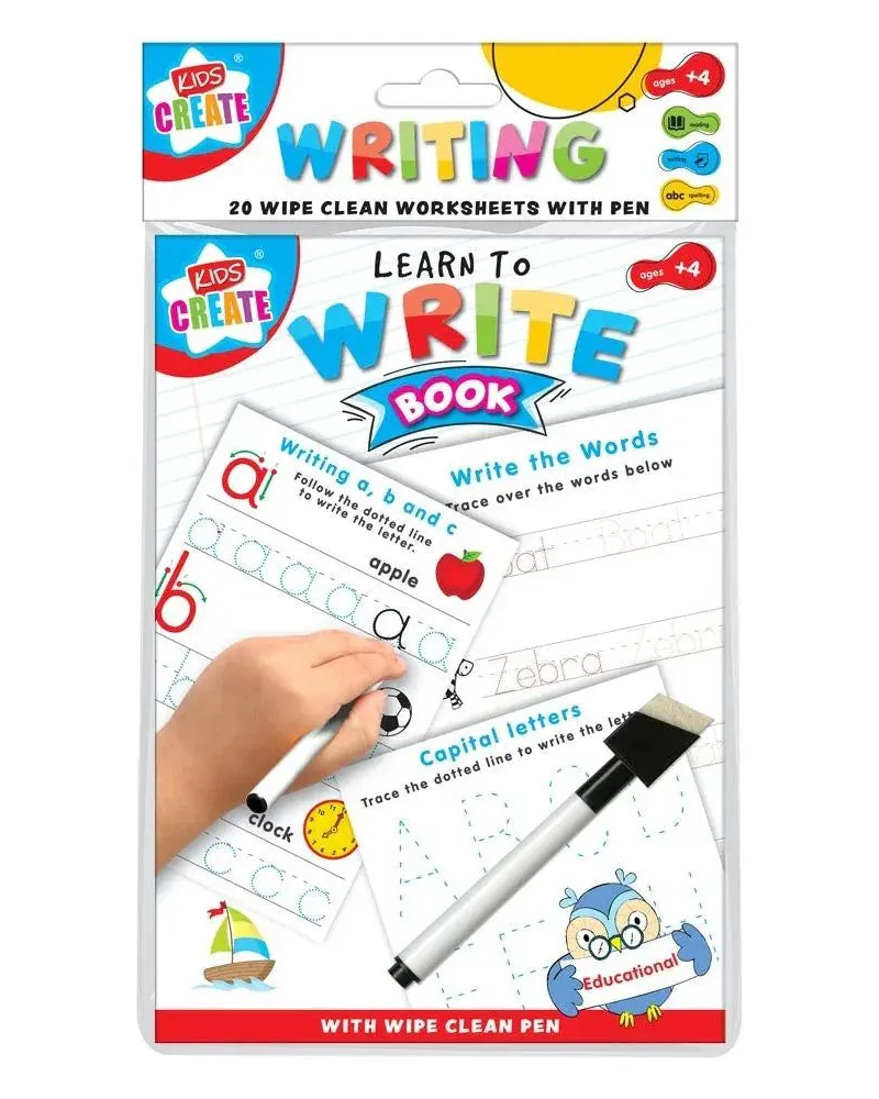 Pibi Pibi Kids Create Educational A5 20 Write Wipe Clean Sheets With Pen Age- 3 Years & Above