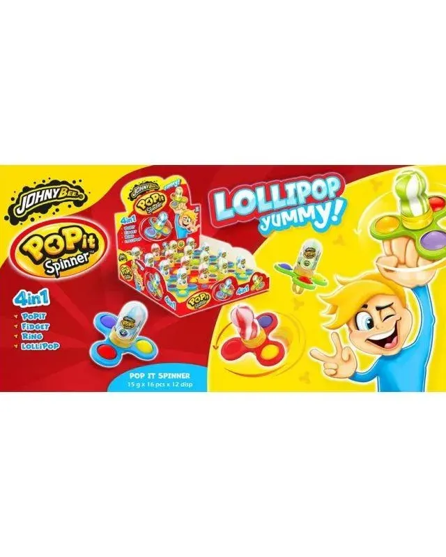 Johnny Bee Pop It Spinner Candy 15G Age- 3 Years & Above