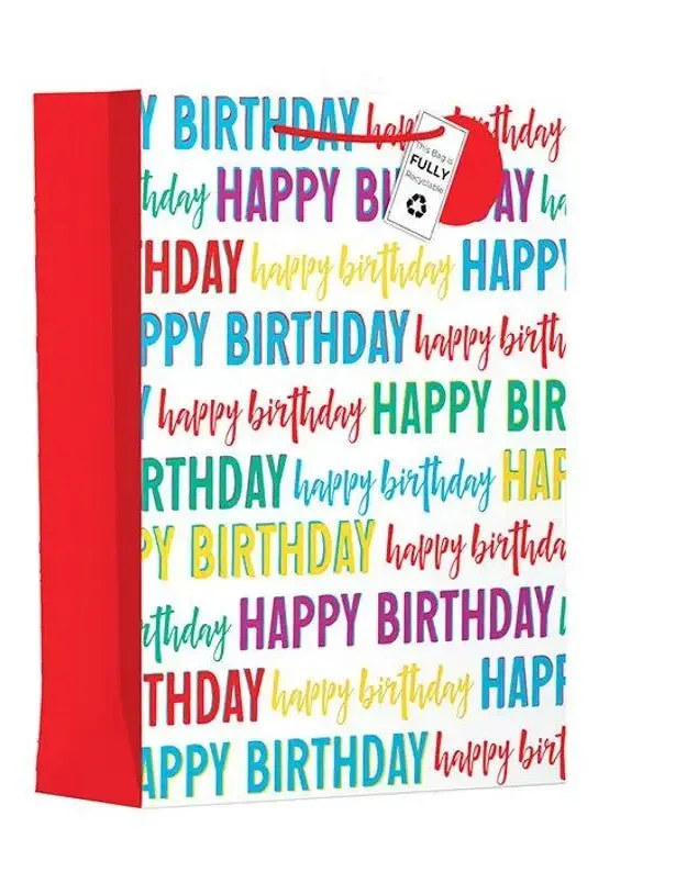 Giftmaker Fun Happy Birthday Text Gift Bag Giant