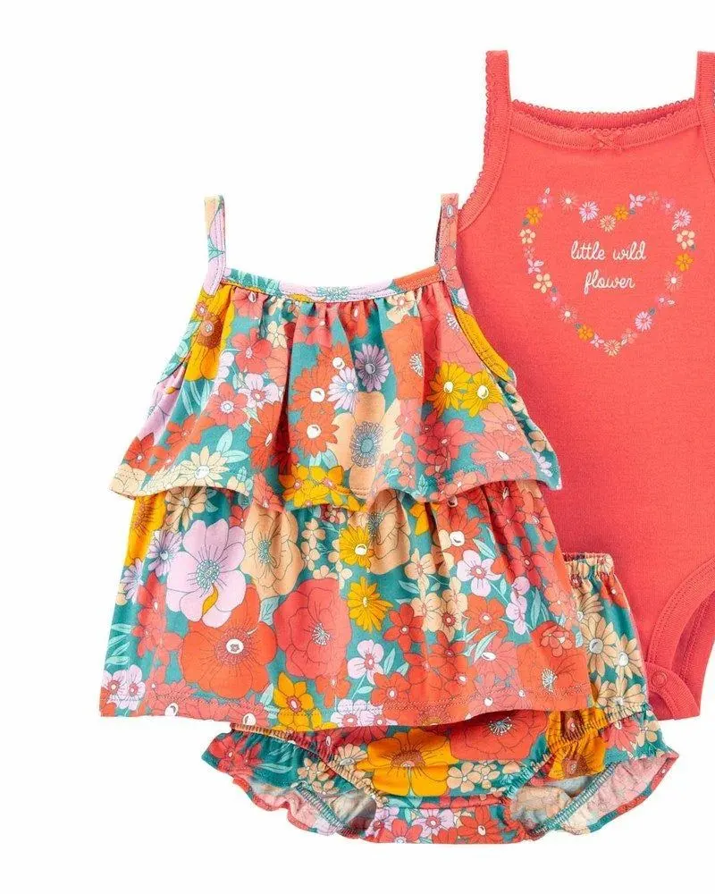 Carter's Infants Girls 3-Piece Floral Little Short Set 1N040710
