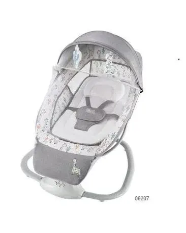 Mastela 3 in 1 Deluxe Multi-Functional Bassient Rocker Jungle Animals White 8208 Age- Newborn & Above
