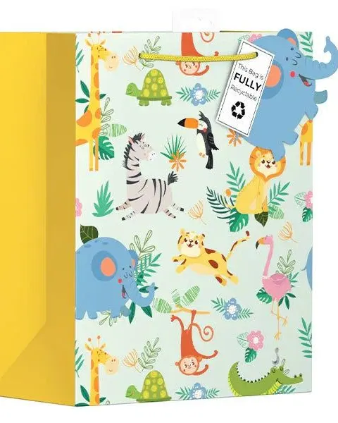 Giftmaker Safari Animals Gift Bag Large Age- Newborn & Above