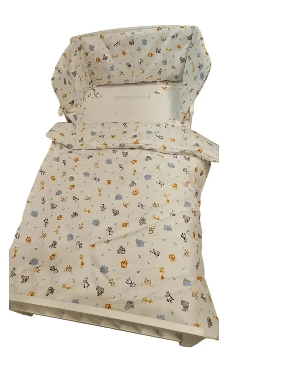 Kinder Valley Safari Animals Quilt And Bumper Set White Age- 9 Months to 4 Years
