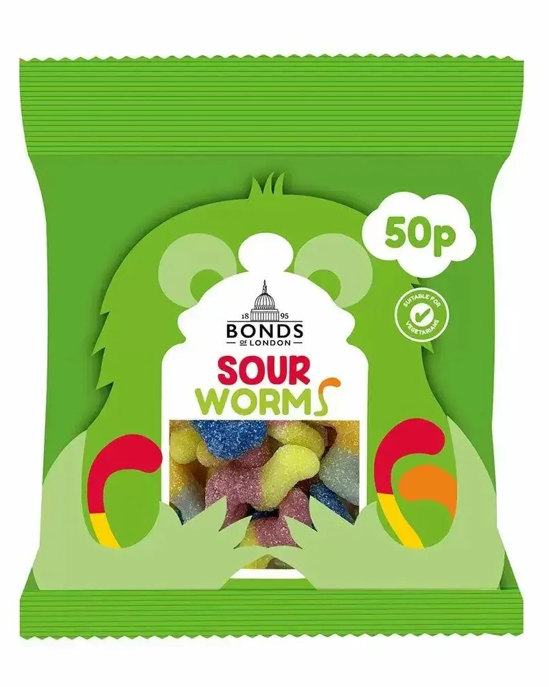 Bond Kids Sour Worms 50 Grams Age- 3 Years & Above