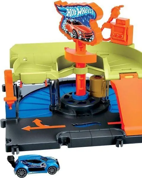 Hot Wheels City Car Wash Speed Clean With 1 Car Multicolor Age- 3 Years & Above