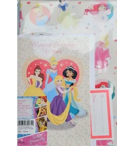 Disney Magical Birthday Card Gift Wrap Set