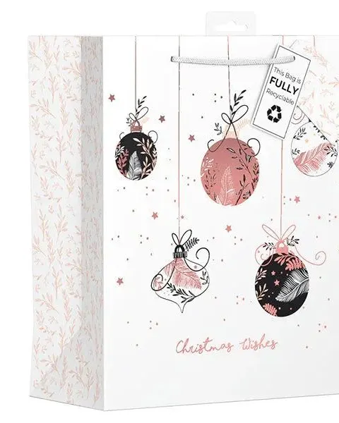 Giftmaker Christmas Rose Baubles Gift Bag Large Age- Newborn & Above
