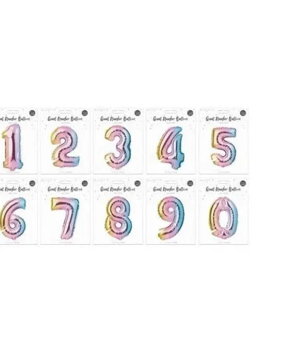 Pop Multicoloured Foil Number Balloon 65Cm Assorted