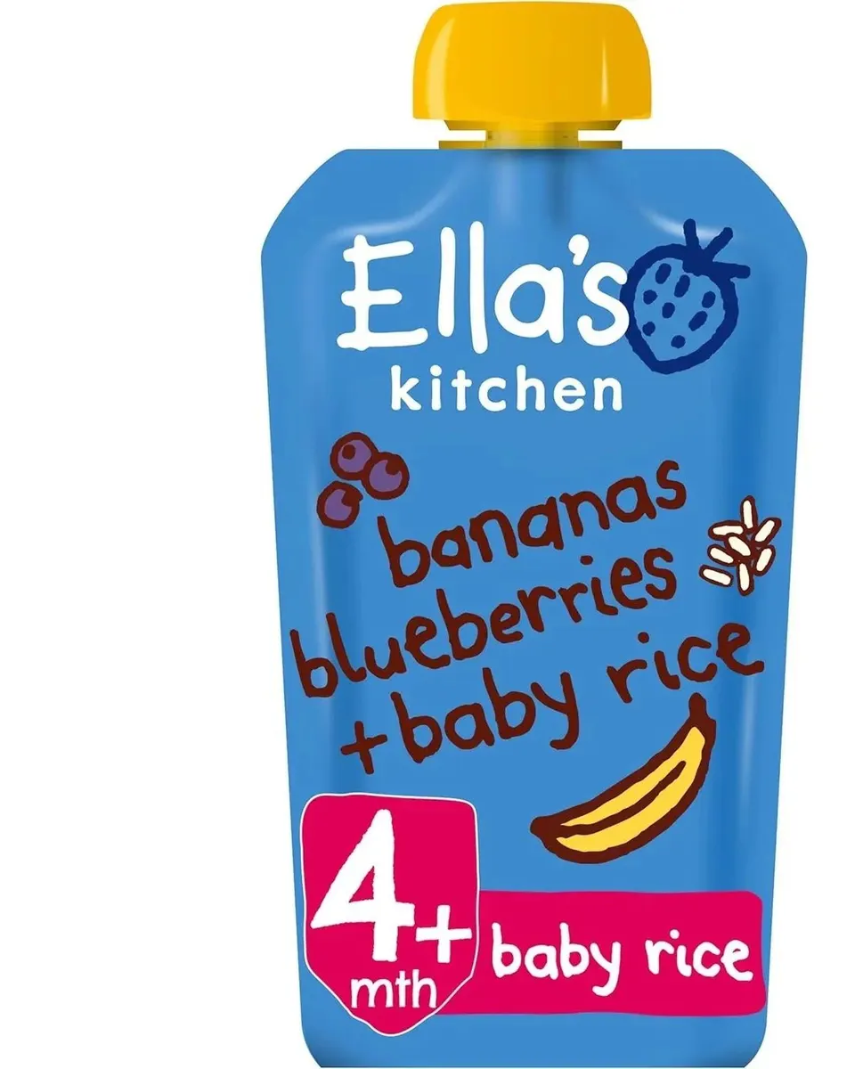 Ella's Kitchen Organic Banana + Apple + Blueberry Baby Rice 120 Grams #EK644 Age- 4 Months & Above