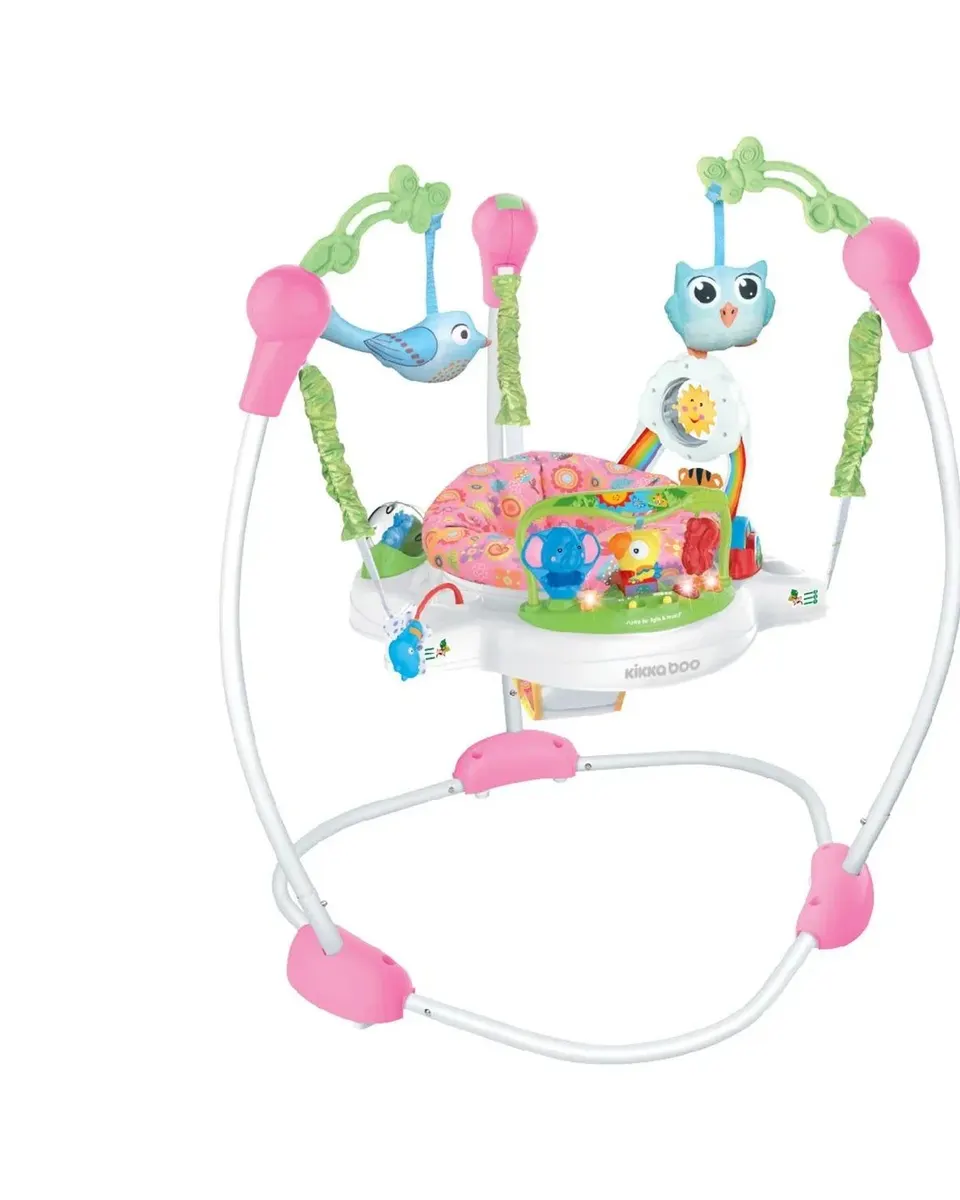 Kikkaboo Stationary Jumper Forest Fun Pink Age-6 Months & Above (Holds upto 12 Kg)