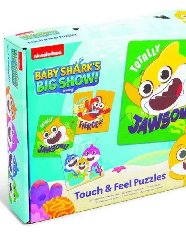 Pibi Baby Shark Touch N Feel Puzzles 3Pk Age-3 Years & Above