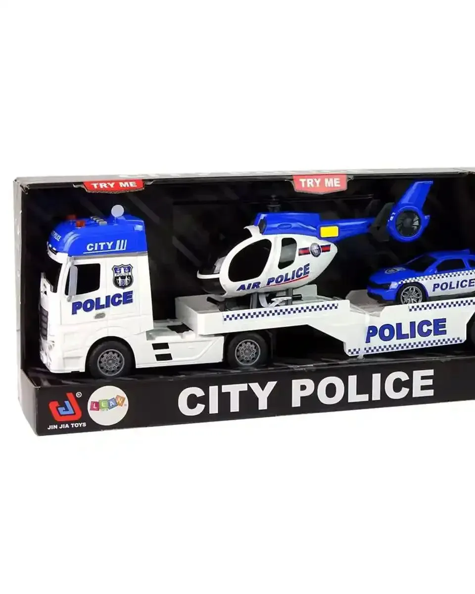 ToyStar 1:12 Scale Police Big Truck + 2 Police Vehicles Playset Blue/White Age- 4 Years & Above