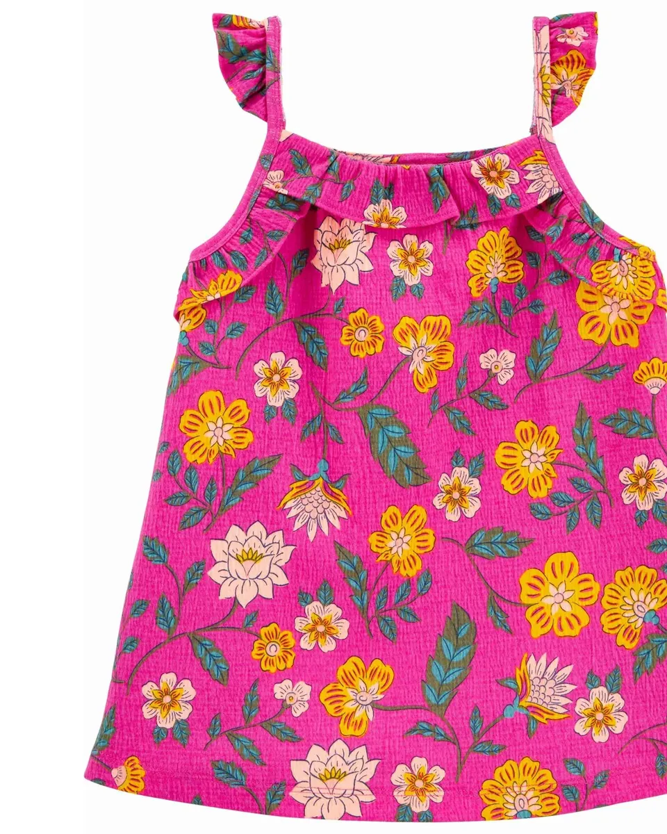 Carter's Floral Crinkle Jersey Tank Girl Multicolor 3I921810