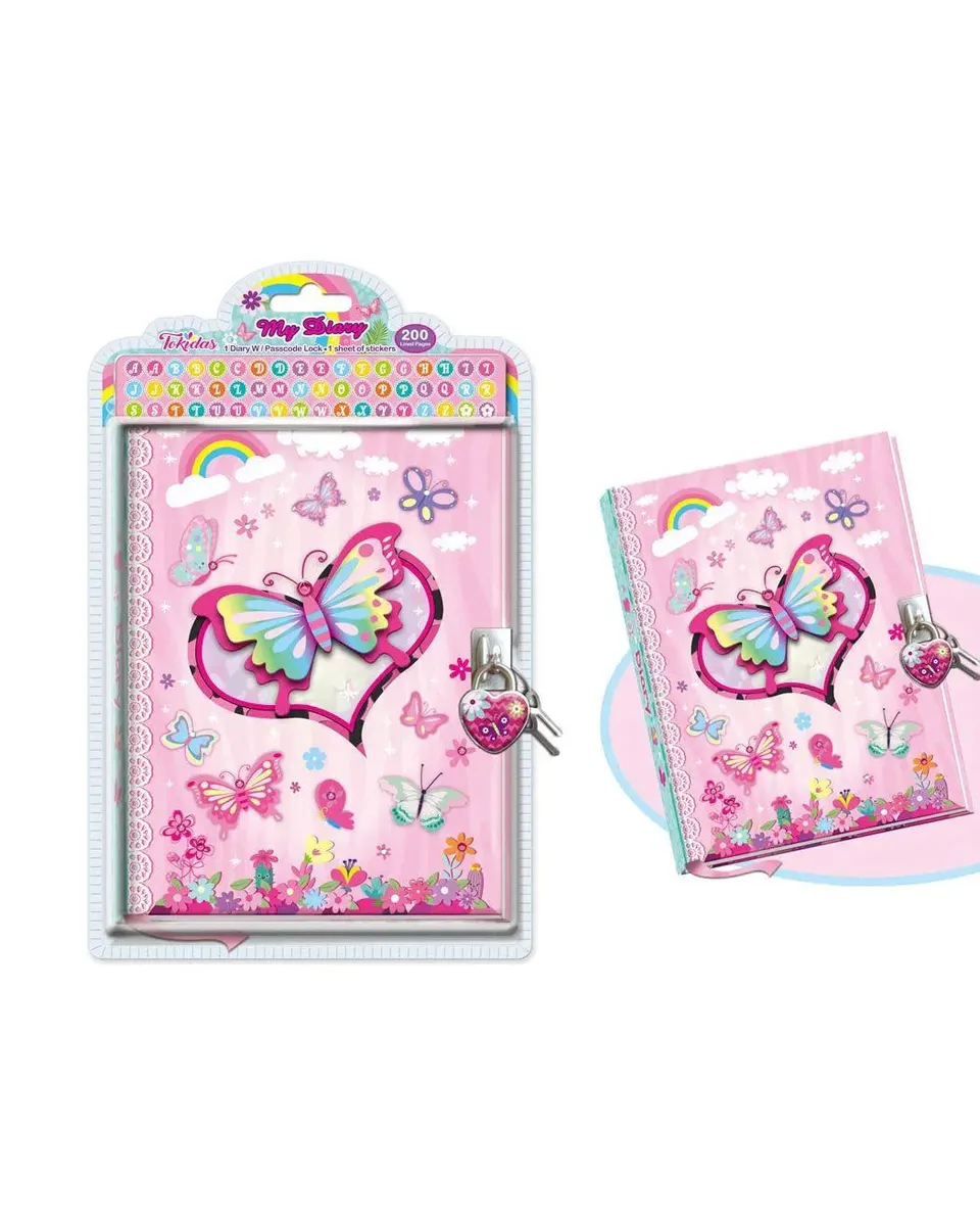 Pibi Butterfly My Diary with Lock & Key Multicolor Age- 4 Years & Above