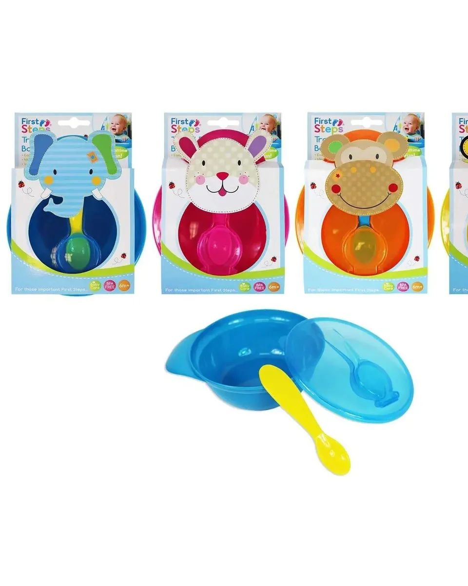 Pibi First Steps Travel Feeding Bowl With Lid And Spoon Assorted Age- 6 Months & Above