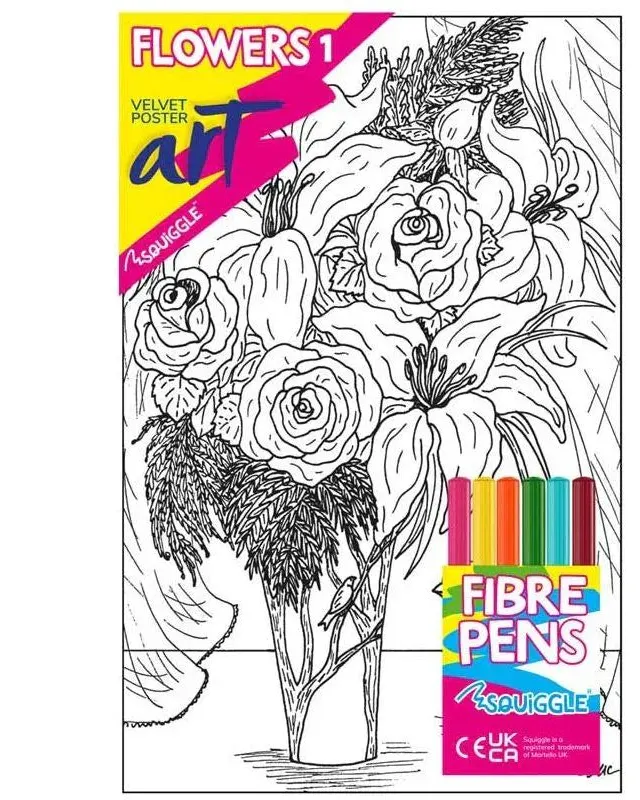 Pibi Flowers Velvet Art Poster Assorted Pack of 1 Age-3 Years & Above