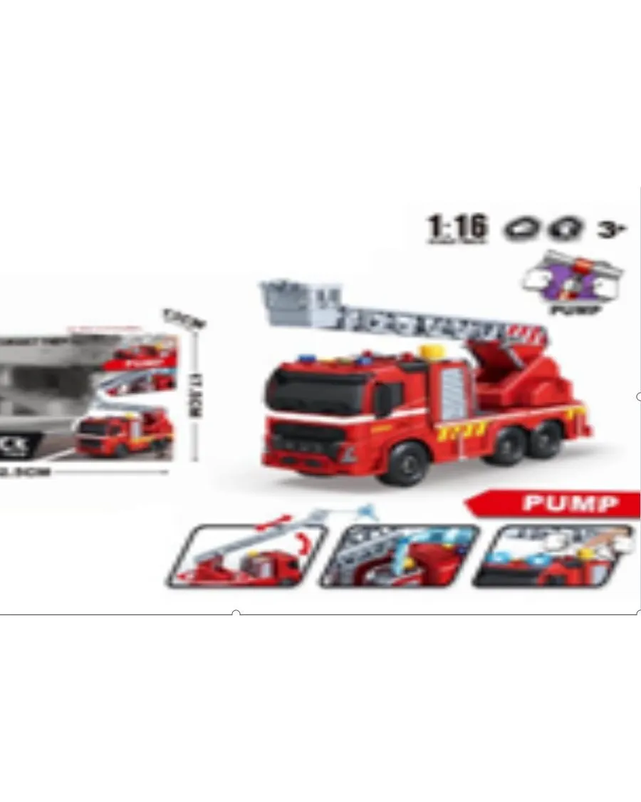 Fire Truck Friction Car with Spray Toy Vehicle with Friction Drive and Spray Feature, Pretend Rescue Play Age- 3 Years & Above