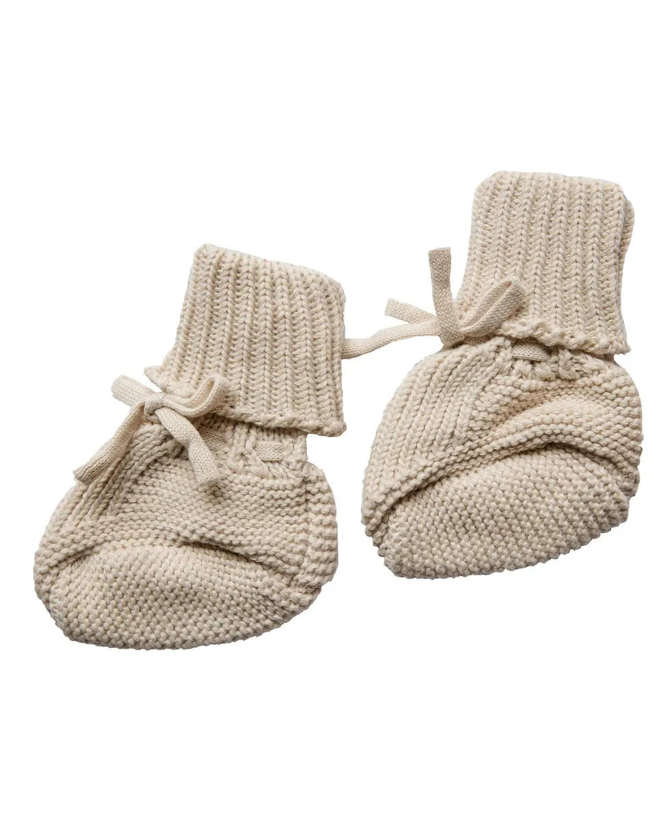 Toto & Mommie Organic Cotton Knit Booties Sand