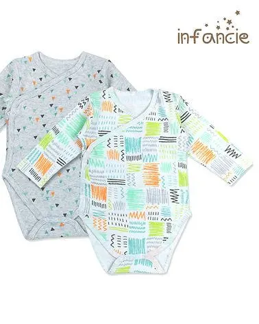 Infancie Baby 2 in a pack Kimono Long Sleeves Bodysuits Multicolor IT2620