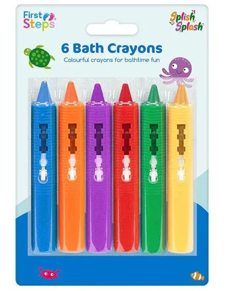 Pibi First Steps Bath Crayons Assorted Colours 6 Pack Age- 2 Years & Above