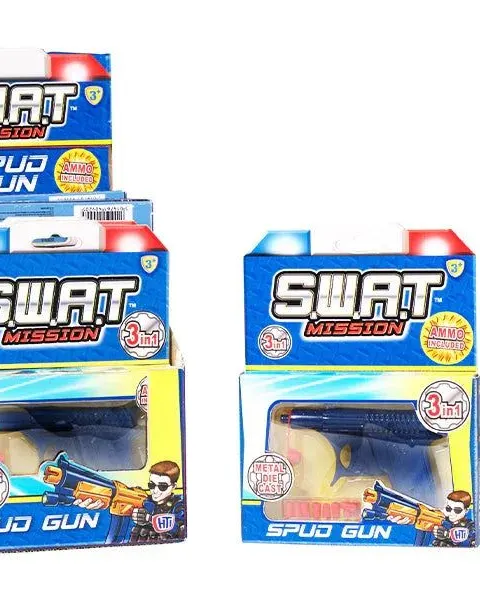 Pibi Swat Mission 3-In-1 Die Cast Spud Gun Cdu Age- 3 Years & Above