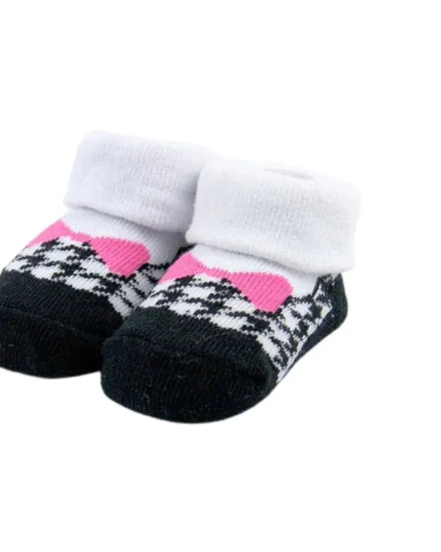 Motherschoice Baby Girls Bow Socks Booties Gift Box Pink/Black IT11573