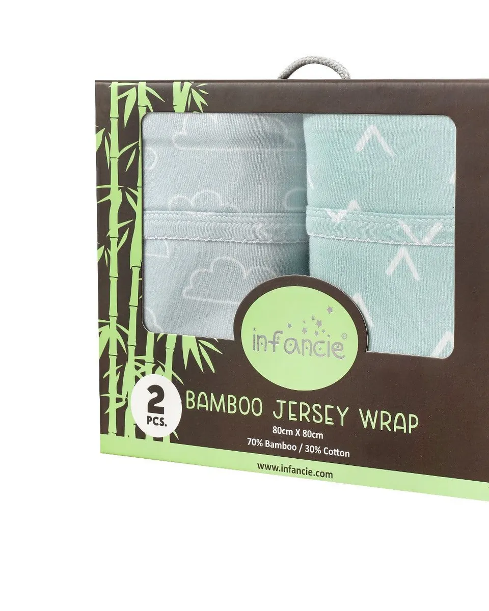 Motherschoice 2-Pack Bamboo Jersey Baby Swaddle Wraps (80 x 80 cm) Age- Newborn to 24 Months Multicolor IT5012