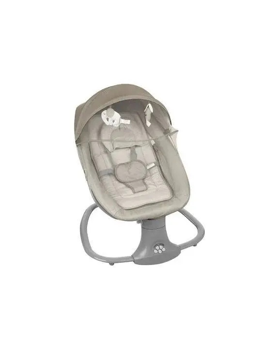 Kikkaboo Winks 2-in-1 Electrical Side-To-Side Baby Swing with Mosquito Net & Plush Toys Beige/Grey Age-Newborn & Above (Holds upto 9 Kg)