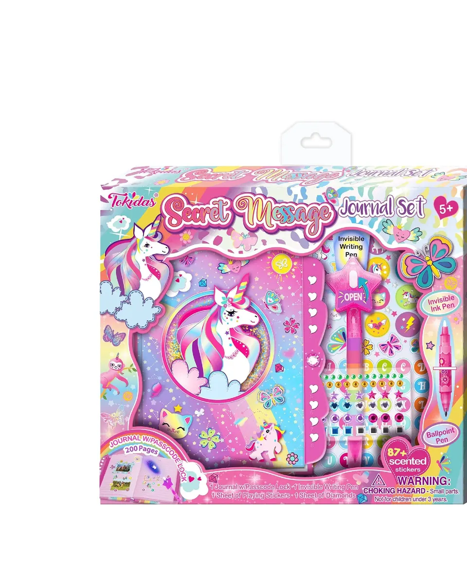 Pibi Unicorn Secret Message Journal DIY Kit with Passcode Lock with 87 Stickers Multicolor Age- 4 Years & Above
