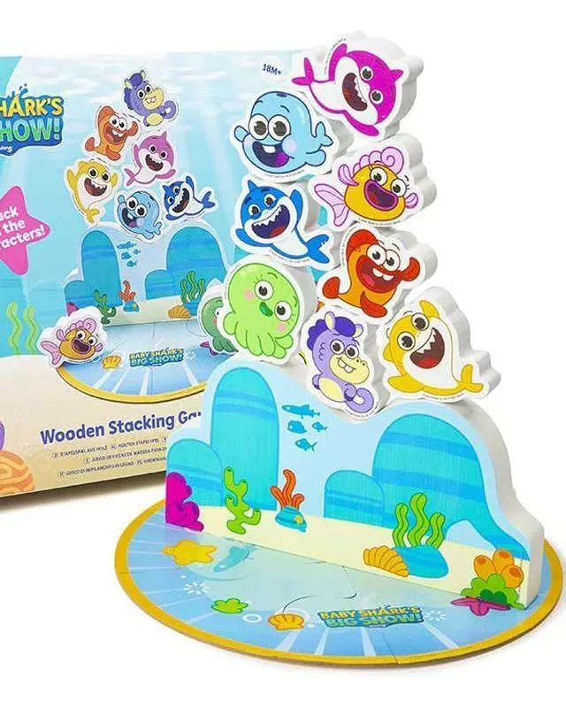 Baby Shark Wooden Stacking Game Age-3 Years & Above