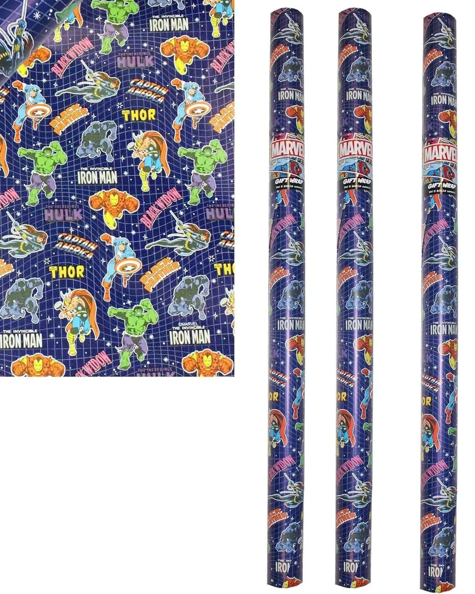 Marvel Avengers Kids Gift Wrap Roll 2 Meters