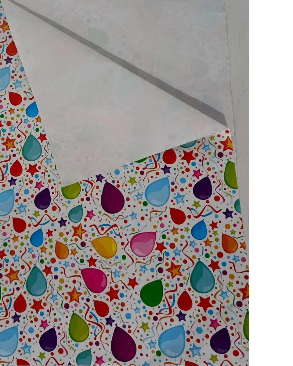 Pibi Ballon Themed Gift Wrapping Paper 50 x 70 cm Pink/Green