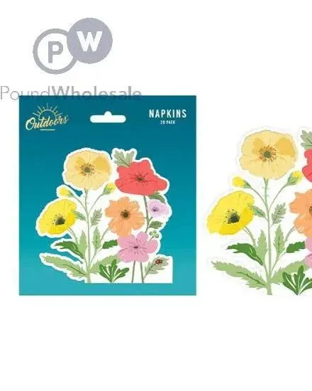 Bello Cut Out Floral Paper Napkins (25 x 25 cm) 20 Pack