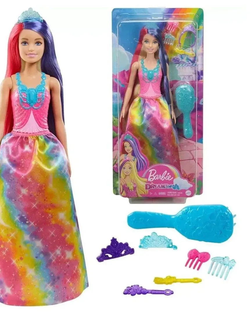 Barbie Dreamtopia Princess Doll With Extra-Long Two-Tone Fantasy Hair Multicolor Age- 3 Years & Above
