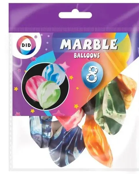 DID Marble Balloons Assorted 8 Pack